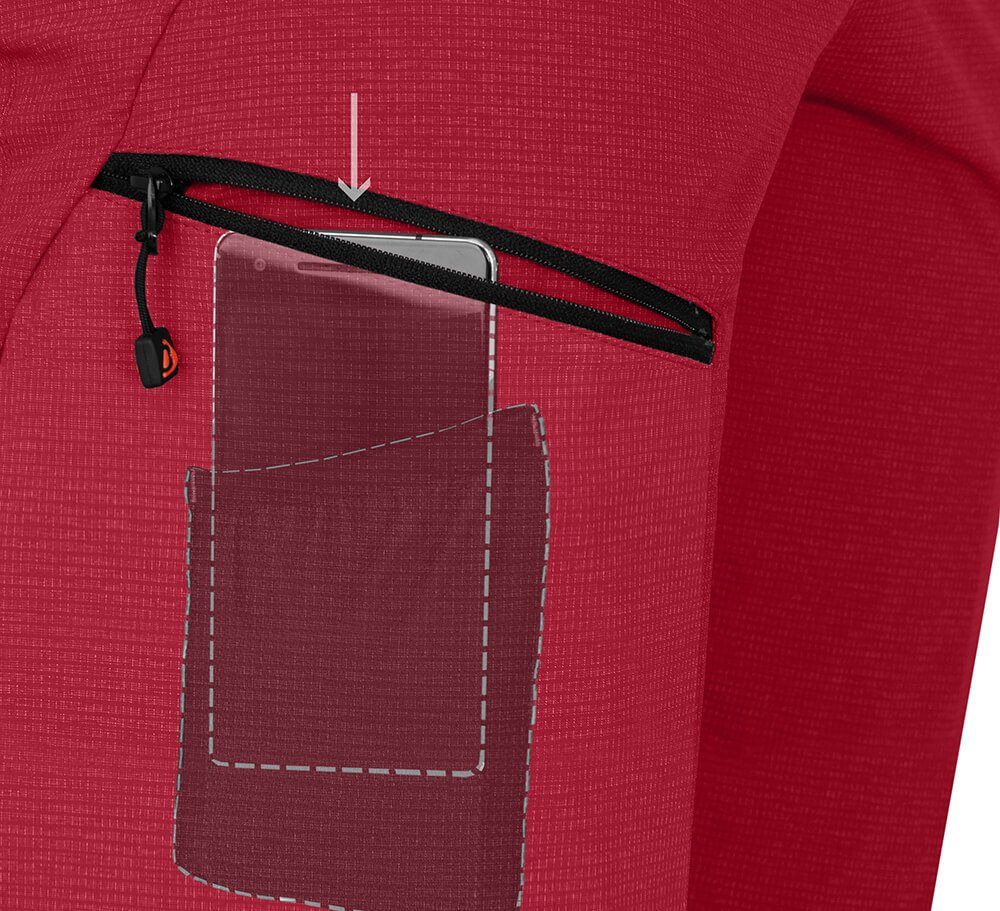 Zip-off-Hose T-ZIPP mit Zipp-Off Bergson Doppel robust Wanderhose, PORI rot Damen elastisch, Normalgrößen,