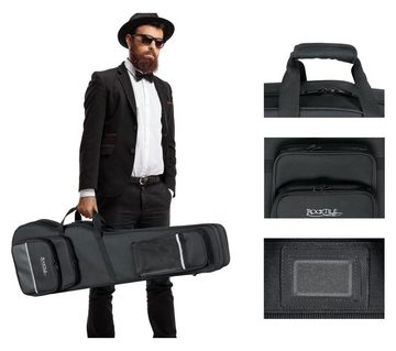 Rocktile E-Gitarren-Koffer Leichtkoffer für E-Bass - Hochwertige Thermopolsterung, Verstellbare Rucksackgurte