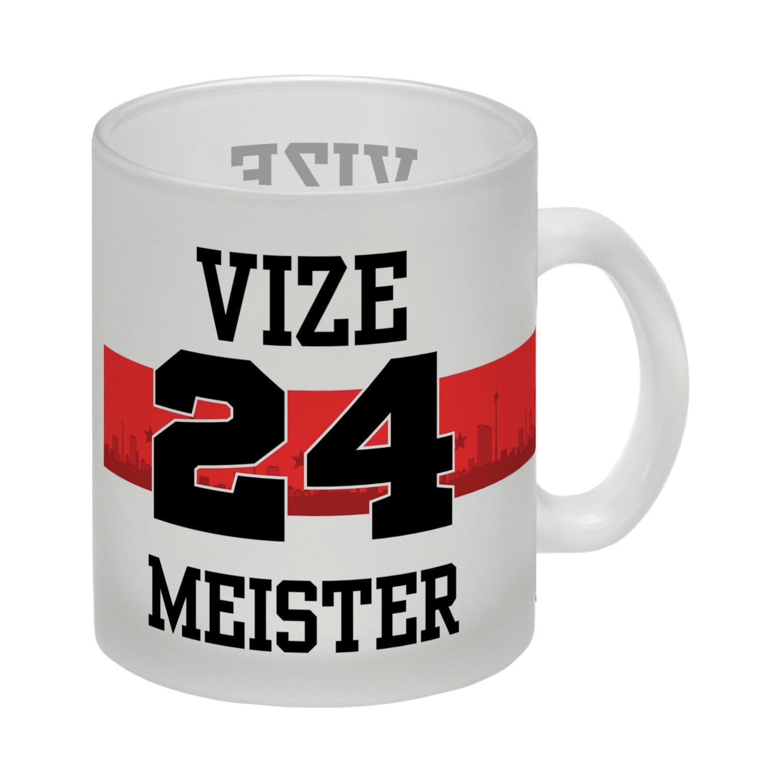 speecheese Tasse Stuttgart Brustring Glas Tasse mit Spruch Vizemeister 2024