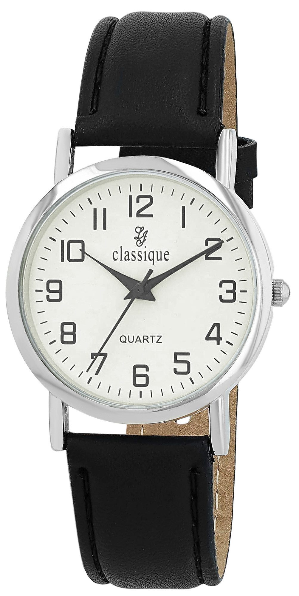 classique Quarzuhr Zaman, Mineralglas, (1-tlg), Herrenuhr Lederimitat