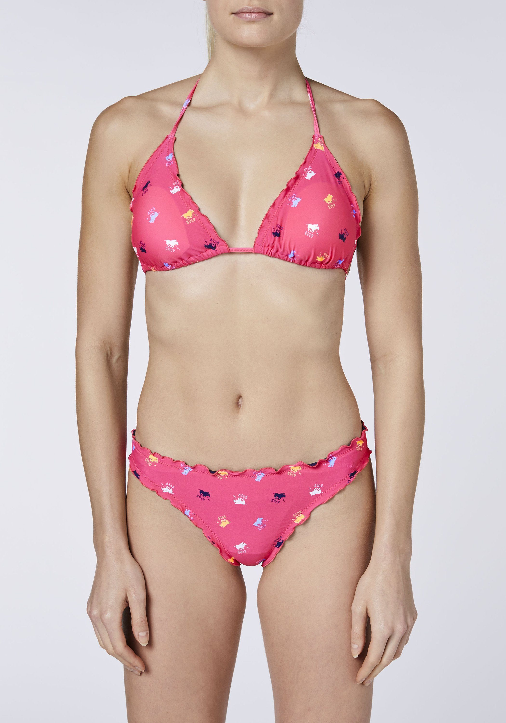 Polo Sylt (Set) Triangel-Bikini mit Pink/Orange 2921 Allovermuster