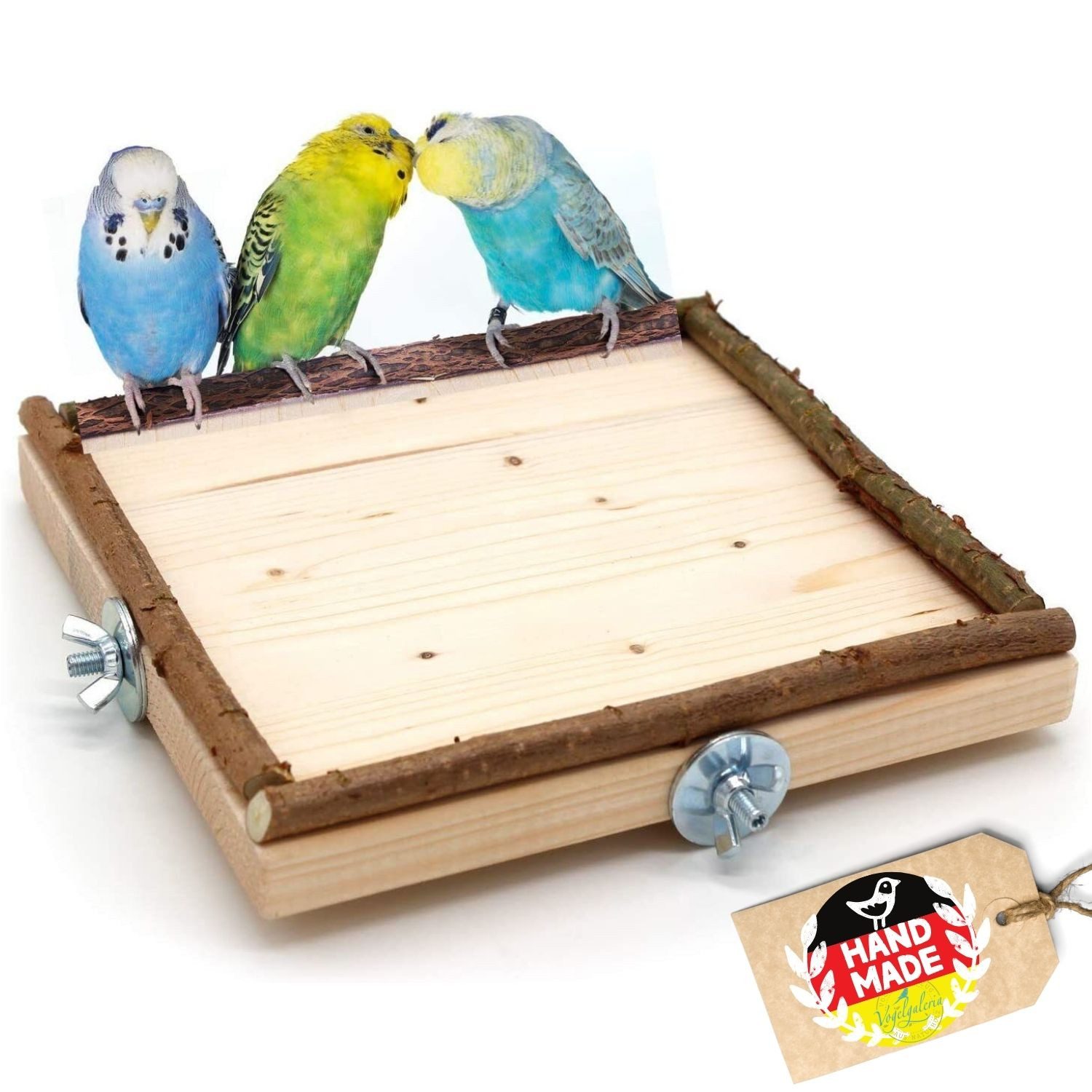 halmland Vogelspielplatz Großes Sitzbrett "L" 20x20 aus Holz