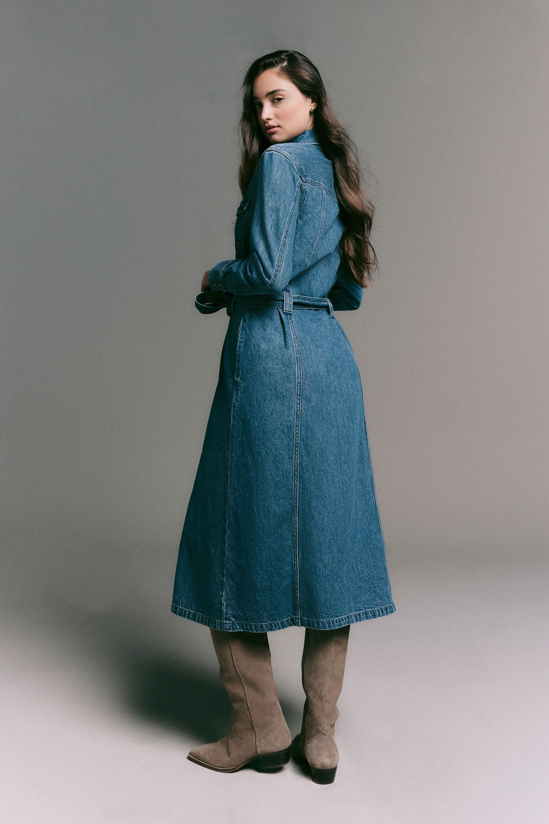 Next Midikleid Maxihemdkleid aus Denim (1-tlg) günstig online kaufen