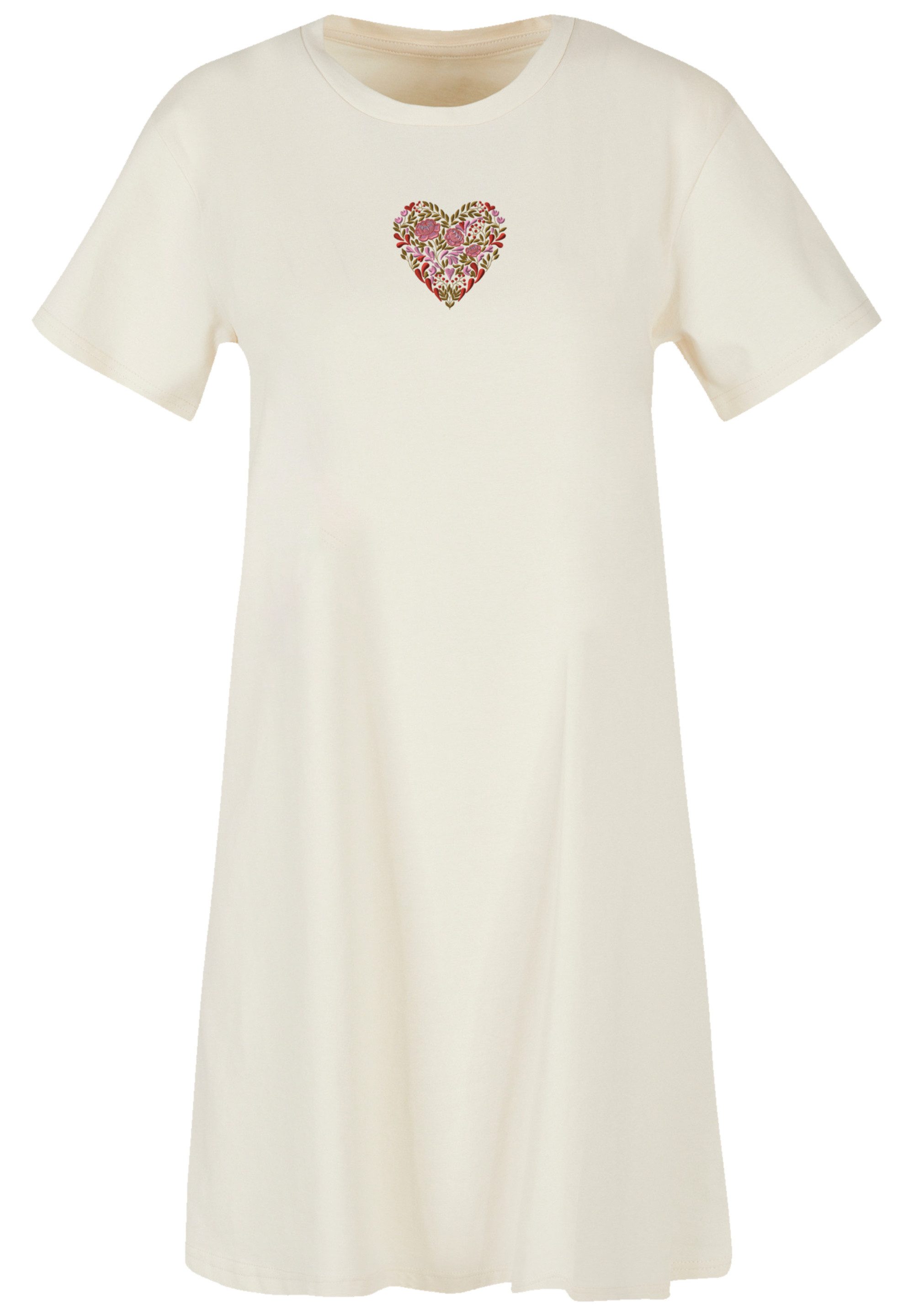 F4NT4STIC Shirtkleid Flower Heart Bestickt Premium günstig online kaufen
