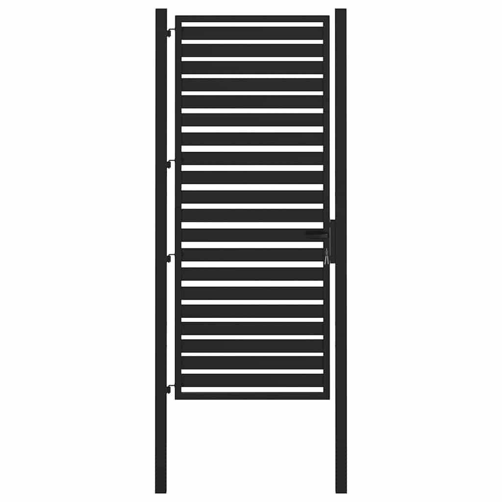 Gartentor 100 x 200 cm Gartentor Abschließbar Schwarz 100x200 cm Aluminium