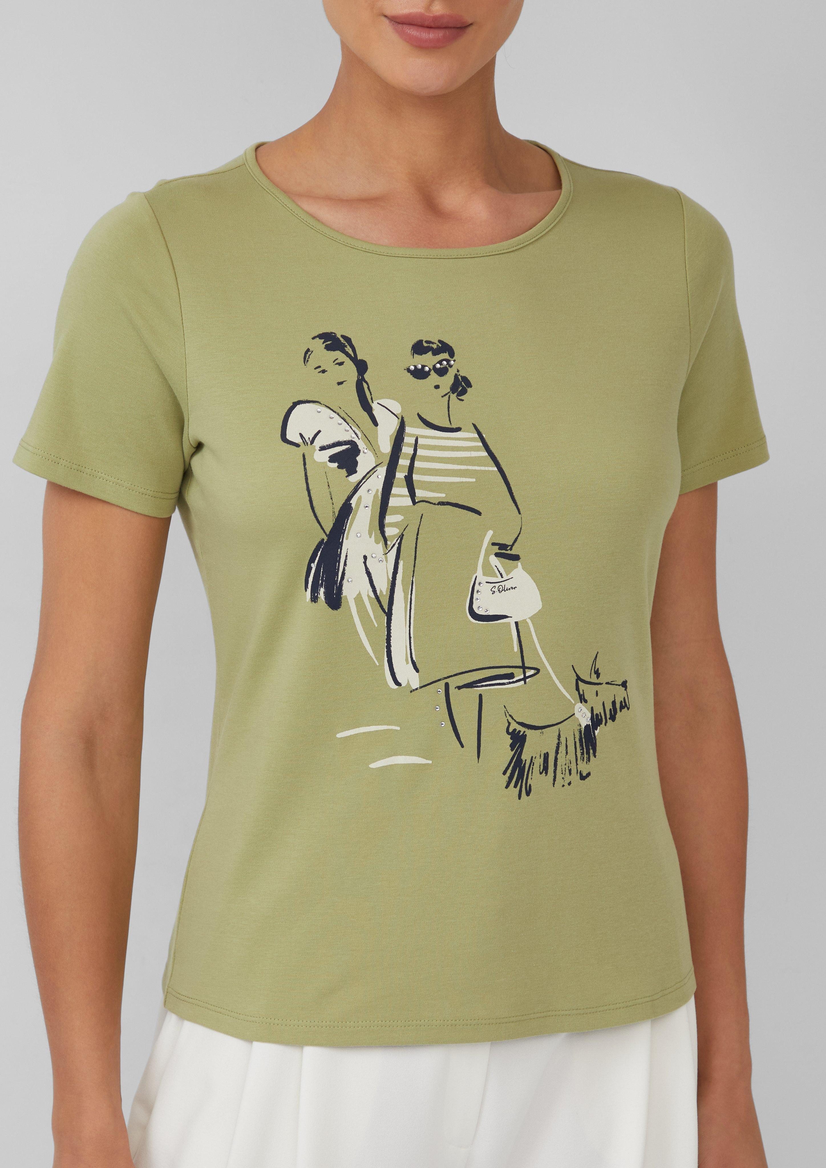 s.Oliver BLACK LABEL Kurzarmshirt T-Shirt aus günstig online kaufen