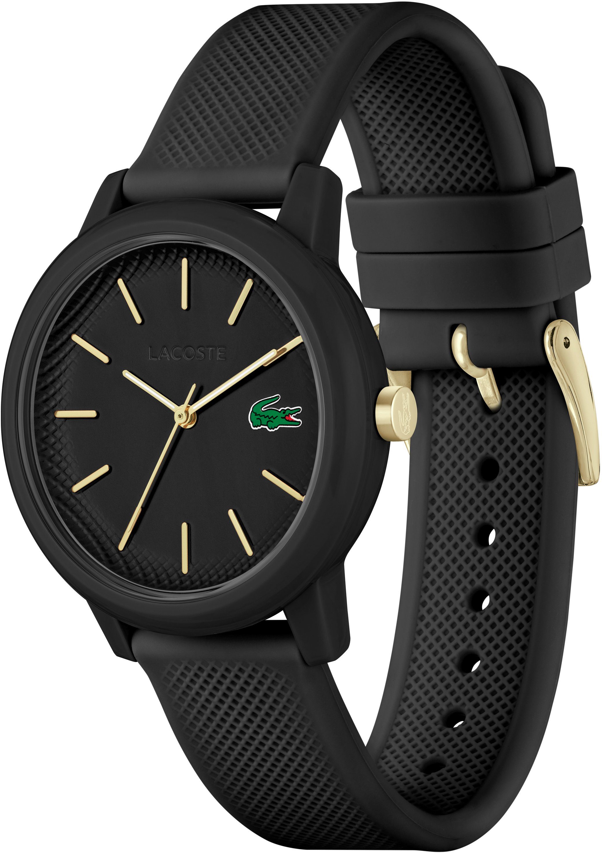 Lacoste Quarzuhr LACOSTE 12.12 LADIES 2001212, Armbanduhr, Damenuhr, Mineralglas, analog, Silikonarmband