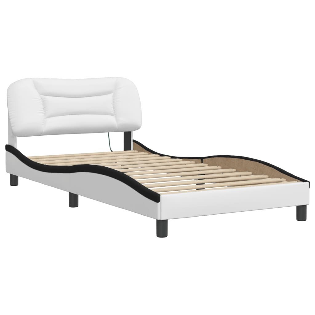 vidaXL Bett Bettgestell mit LED Weiß günstig online kaufen