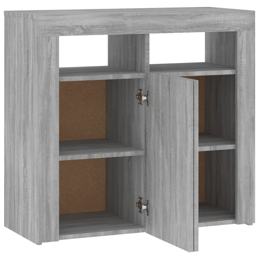 Nettlife Sideboard Sideboard mit LED 80x35x75 cm, Geeignet für Esszimmer, Küche, Wohnzimmer