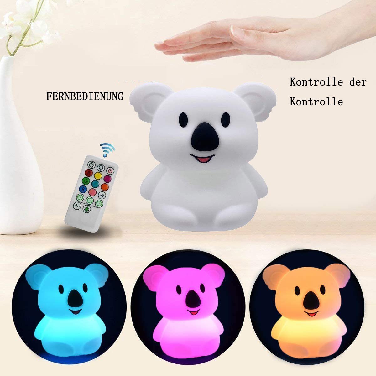 Silikon USB Fernbedienung Baby Nachtlicht mit Dimmbar GelldG Nachtlampe Nachtlicht LED