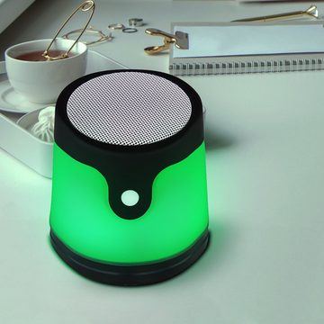 etc-shop LED Tischleuchte, LED-Leuchtmittel fest verbaut, Warmweiß, Tischlampe RGB Tischleuchte mit Bluetooth Lautsprecher
