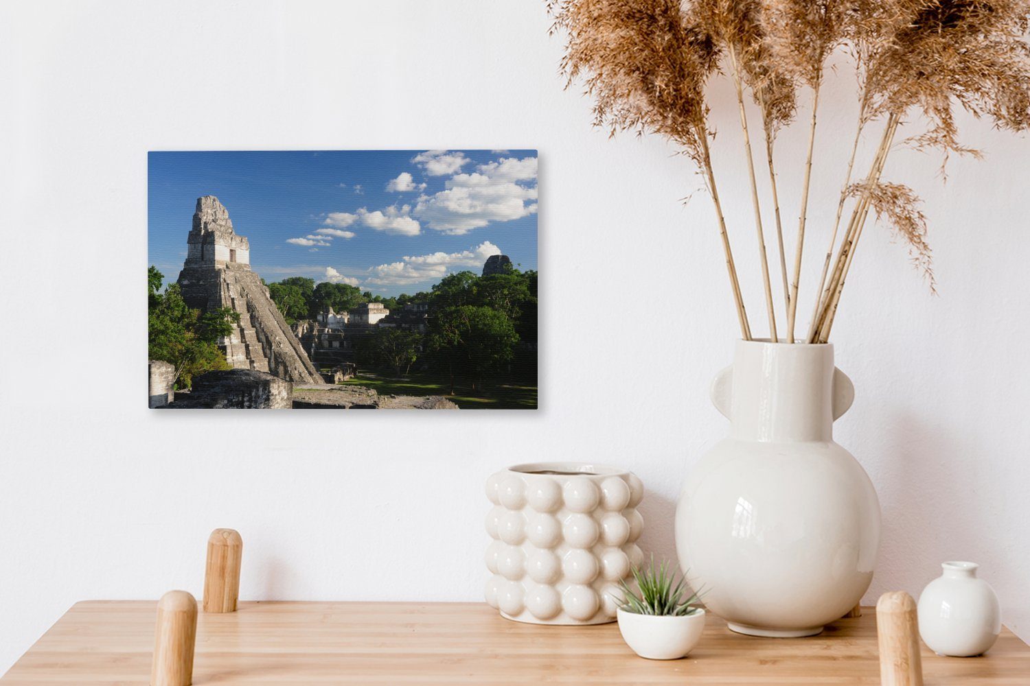 30x20 in Wanddeko, St), Wandbild Tikal-Nationalpark im Aufhängefertig, (1 cm Leinwandbilder, Leinwandbild Maya-Tempel Guatemala, OneMillionCanvasses®