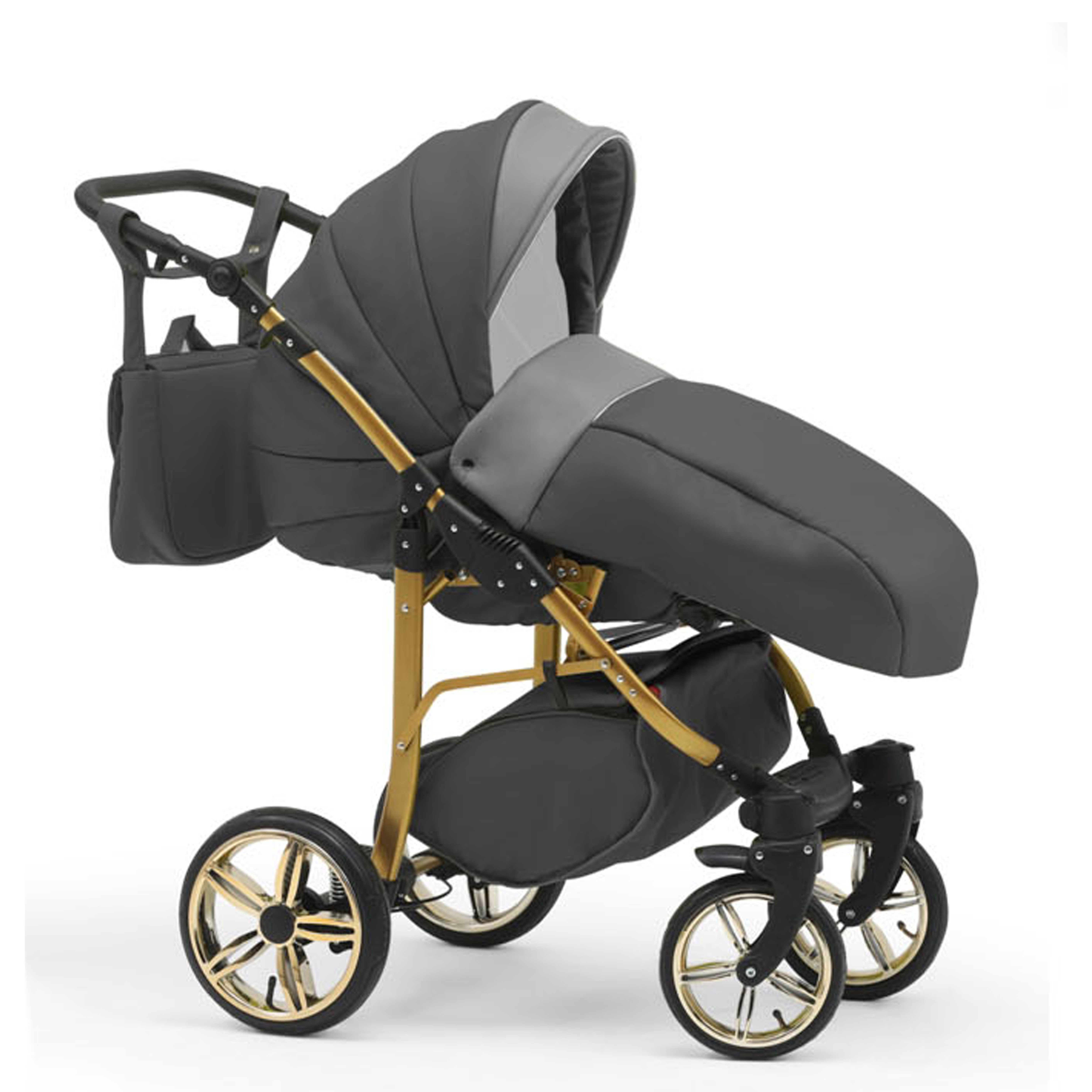 Thumbnail - BabyMerc Kombi-Kinderwagen Neo Gold 2 in 1 inkl. Sportsitz und umfangreichen Zubehör in 22 Farben