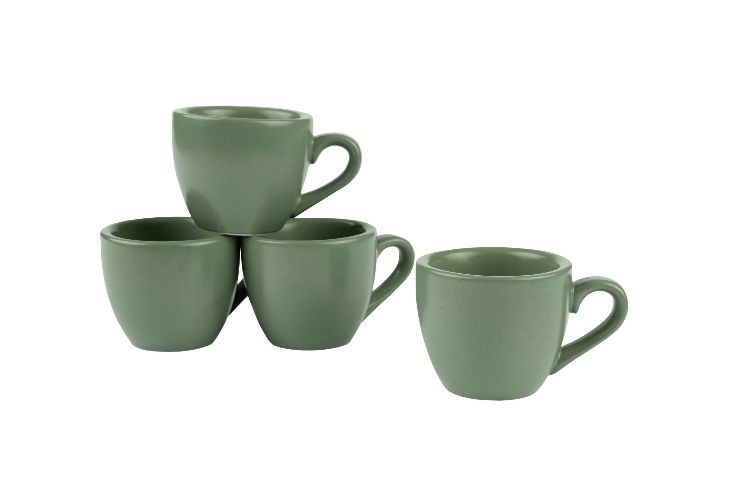 Sallys Espressotasse - Silky Glaze Tassen 4er Set, Hochwertiges Porzellan