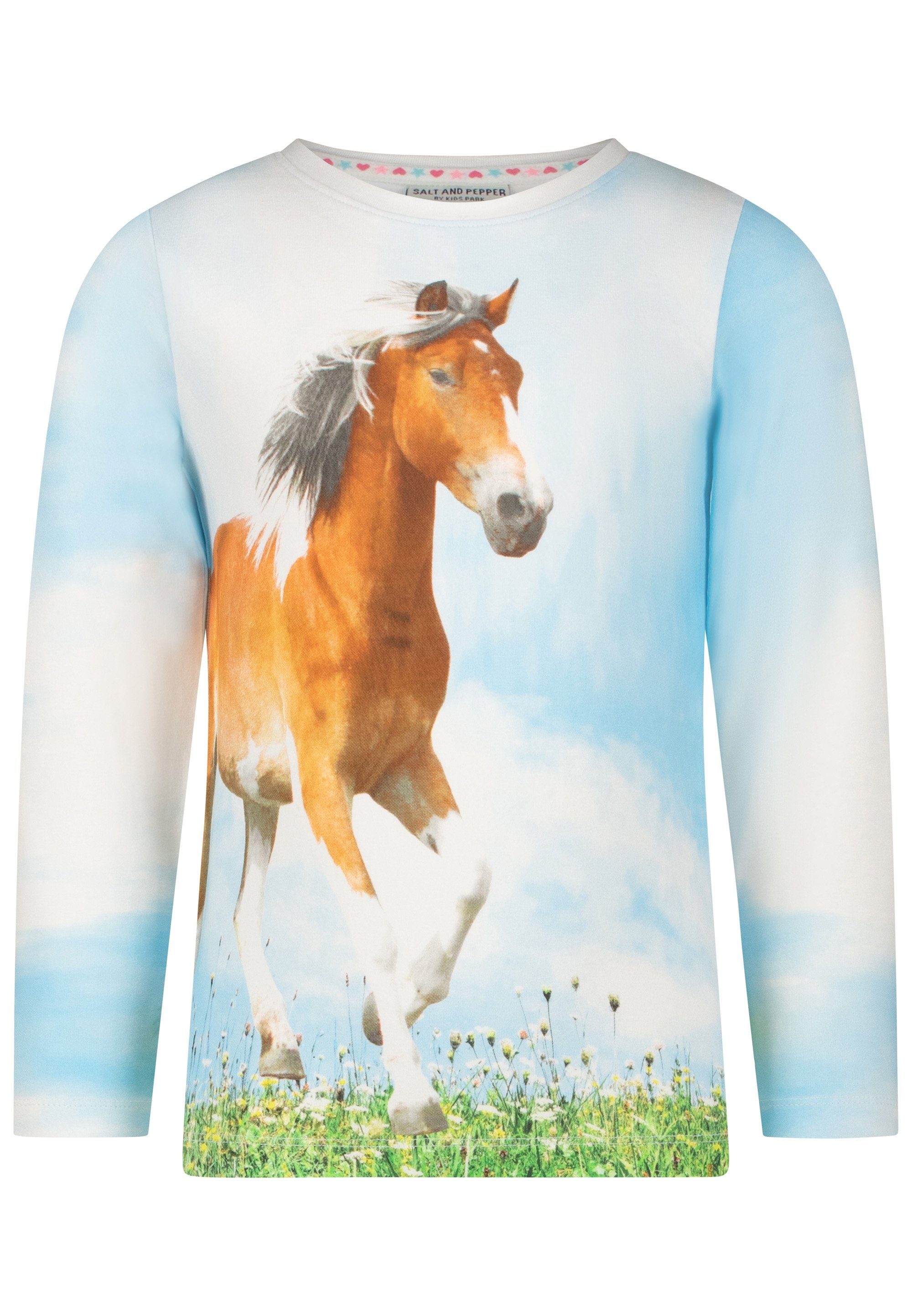 SALT AND PEPPER Spring Langarmshirt mit Bloom realistischem Fotodruck