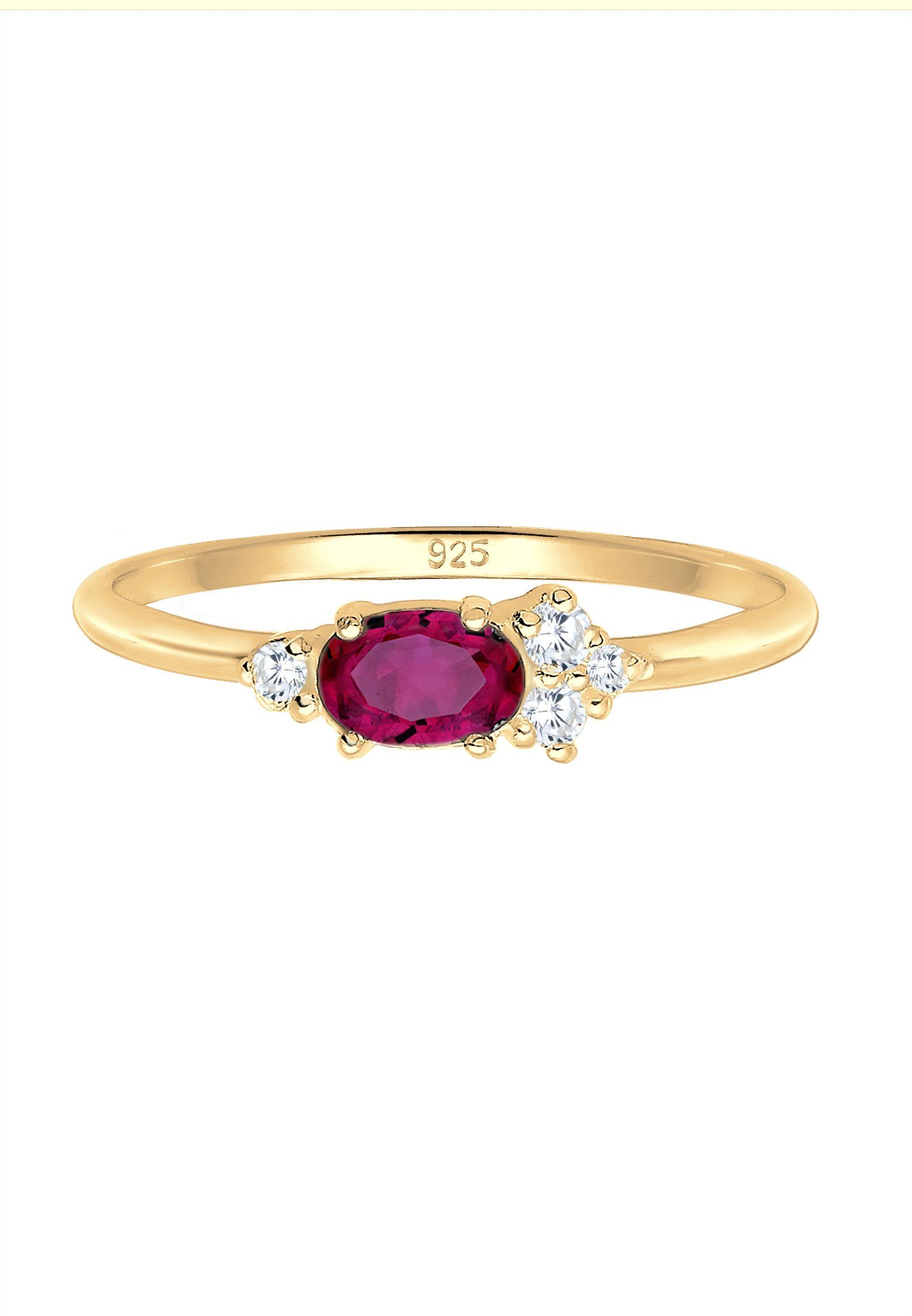 Elli Premium Verlobungsring Zirkonia Synthetischer Rubin Pink 925 Sterling günstig online kaufen