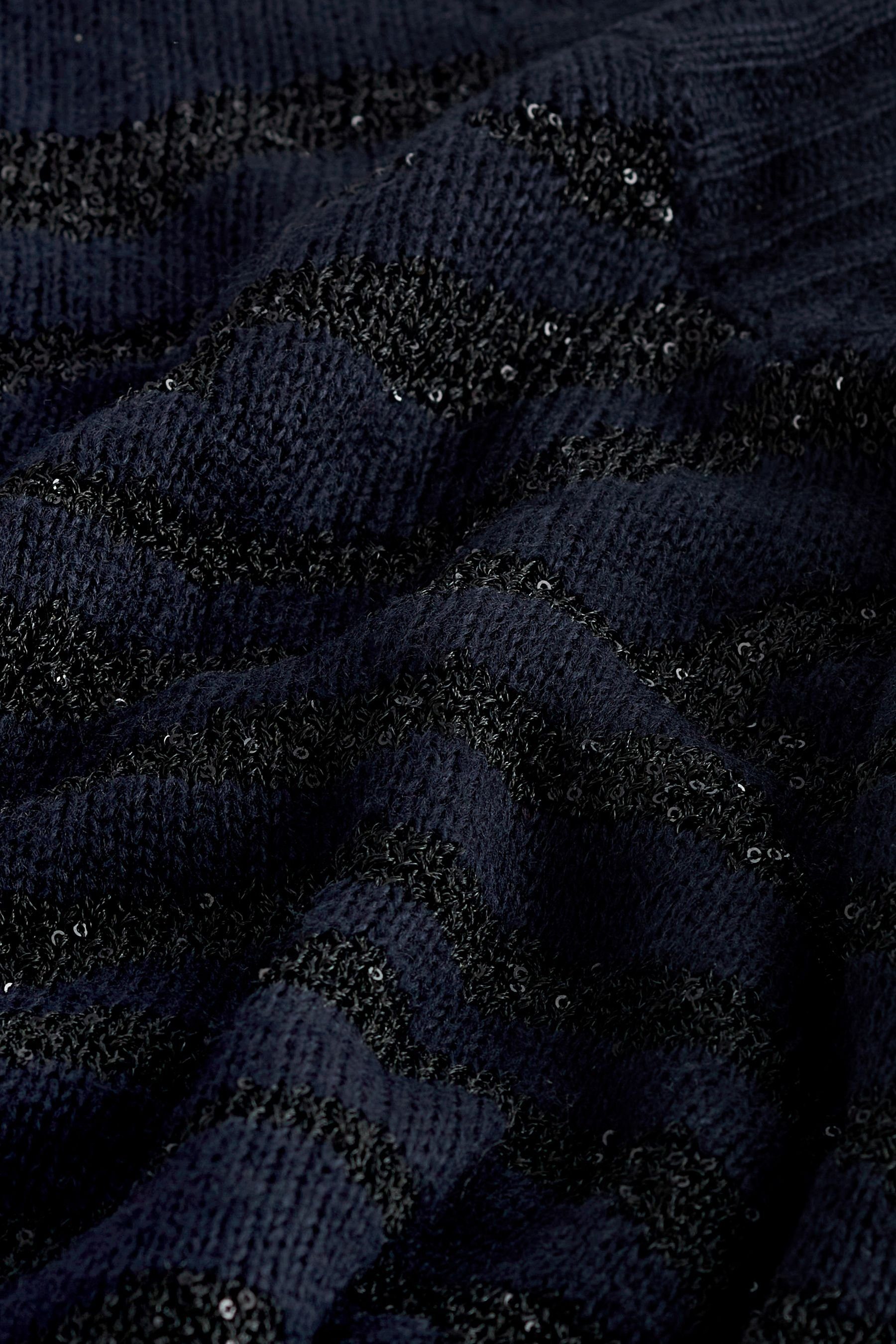 Next Strickpullover Pullover und Navy Blue (1-tlg) Pailletten mit Zebramuster