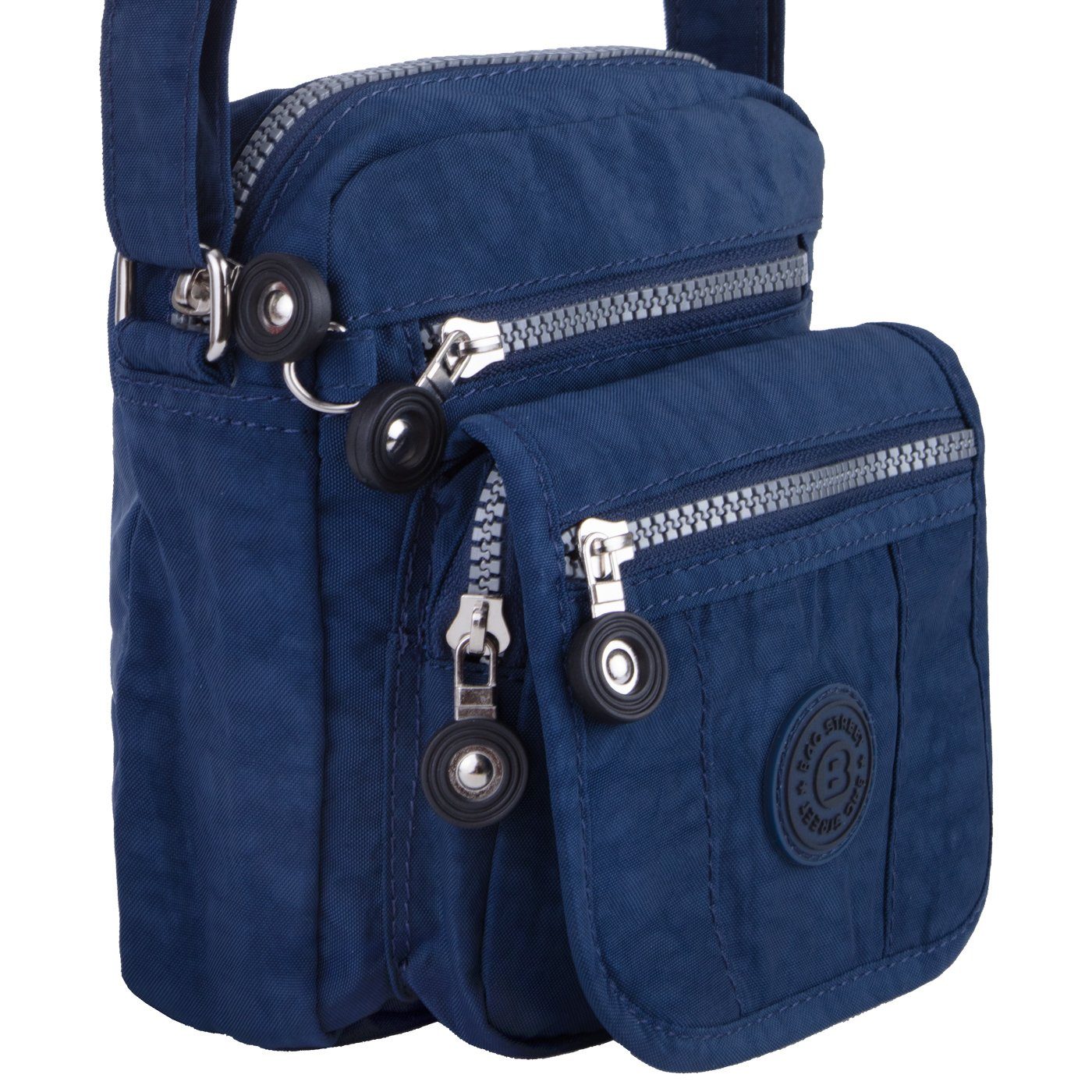 blau Umhänge-Tasche Henkeltasche, 4-Fächer Bag sportive Urlaub City-Tasche Kleine compagno Reise