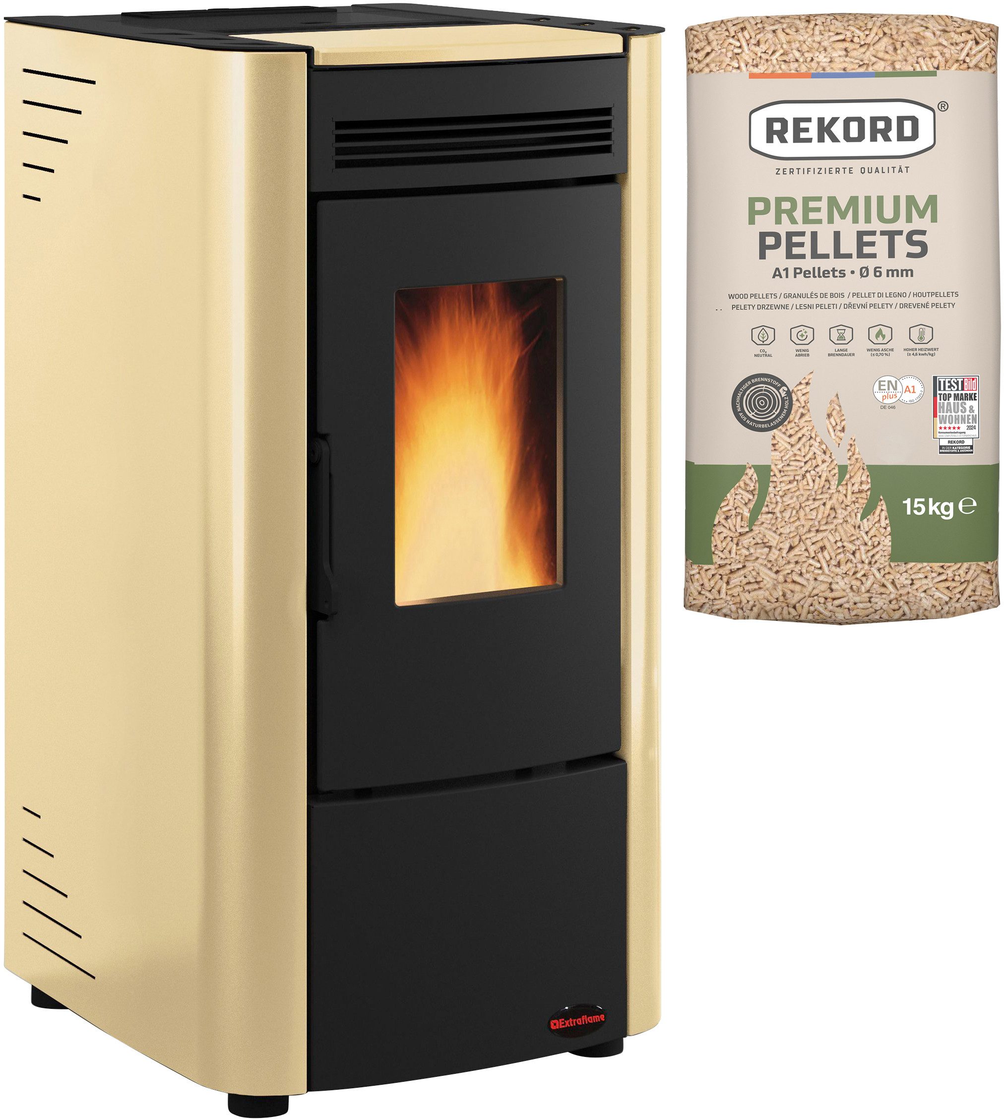 Extraflame Pelletofen Ketty, 6,5 kW, Zeitbrand, 290 W, 230 V