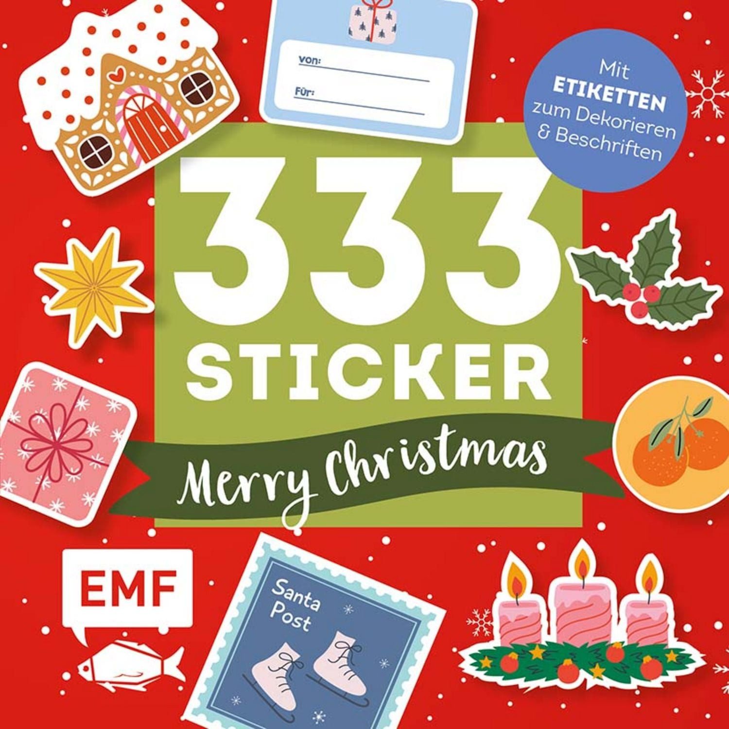 Sticker 333 Sticker – Merry Christmas: Geschenk-Etiketten und Aufkleber mit be
