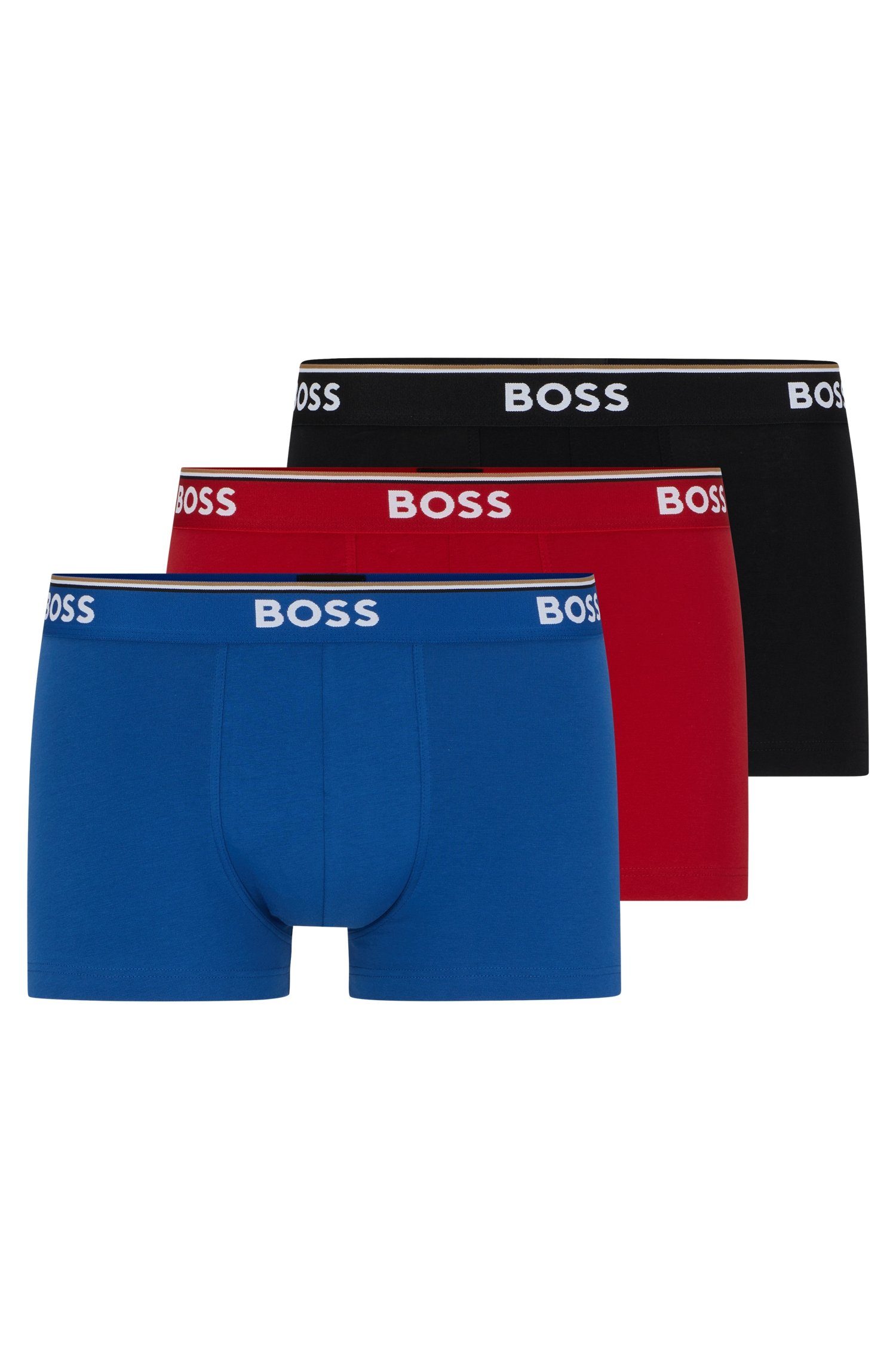 bunt BOSS Logo Boxer Webbund (Packung, 3er-Pack) mit