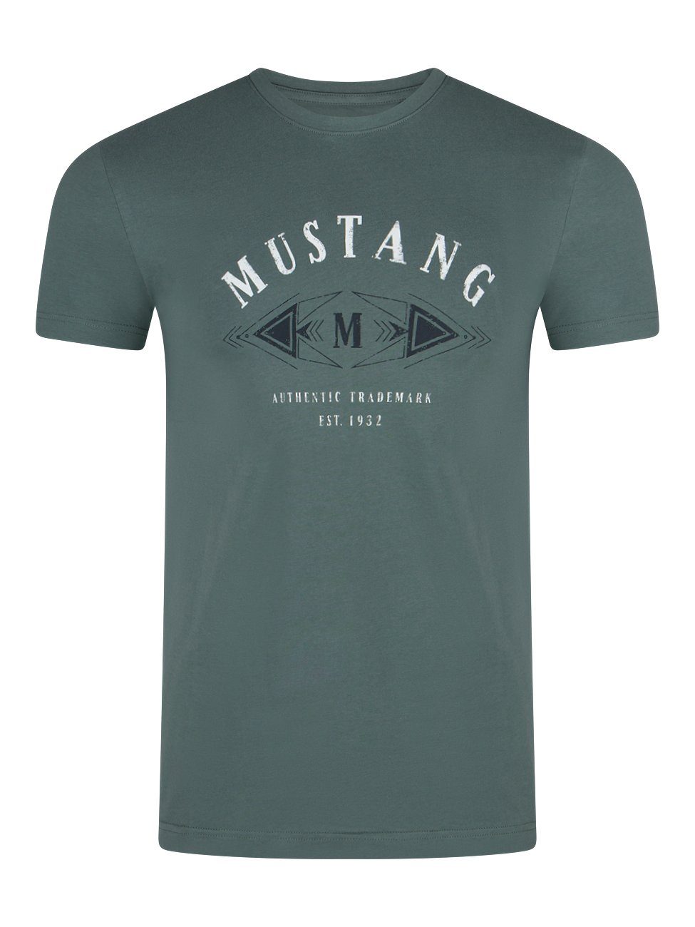 MUSTANG T-Shirt Herren Printshirt Regular Fit (1-tlg) Kurzarm Tee Shirt mit günstig online kaufen