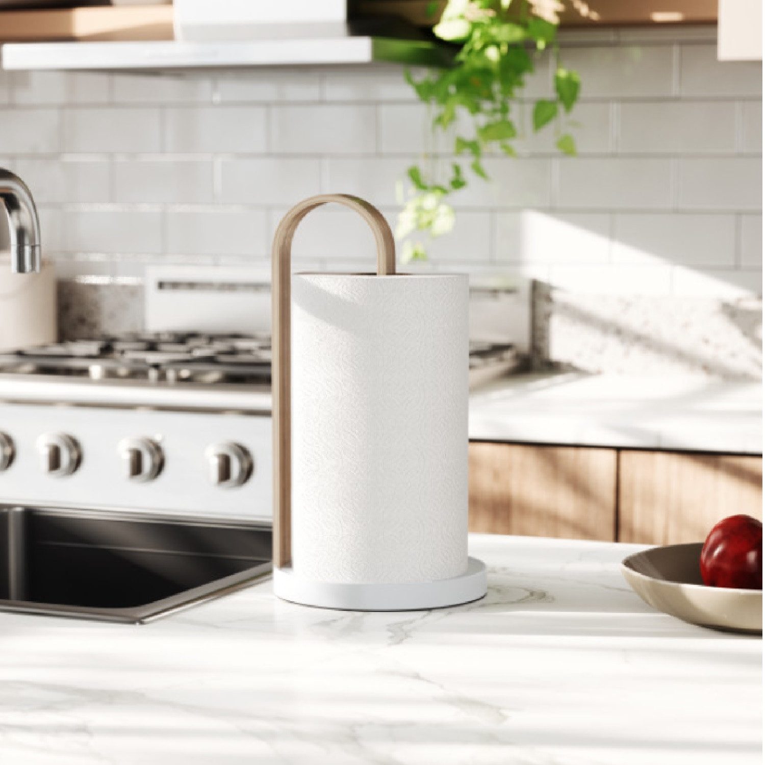 Umbra Küchenrollenhalter Bellwood weiß/natur