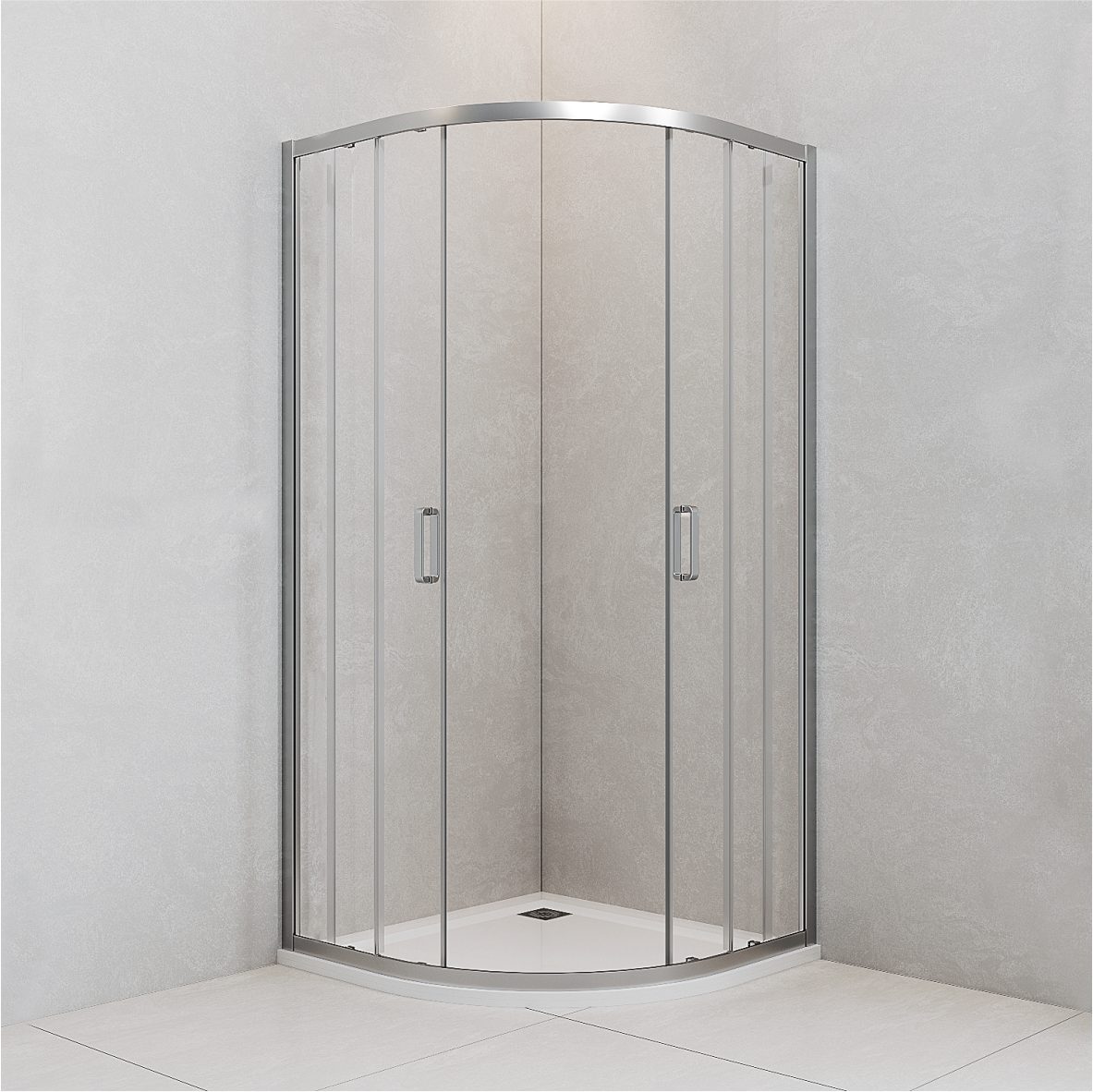 welltime Runddusche Summer Deluxe, BxT: 80x80 cm, Einscheibensicherheitsglas, Der Klassiker mit verbessertem Rahmen und neuem Rollensystem