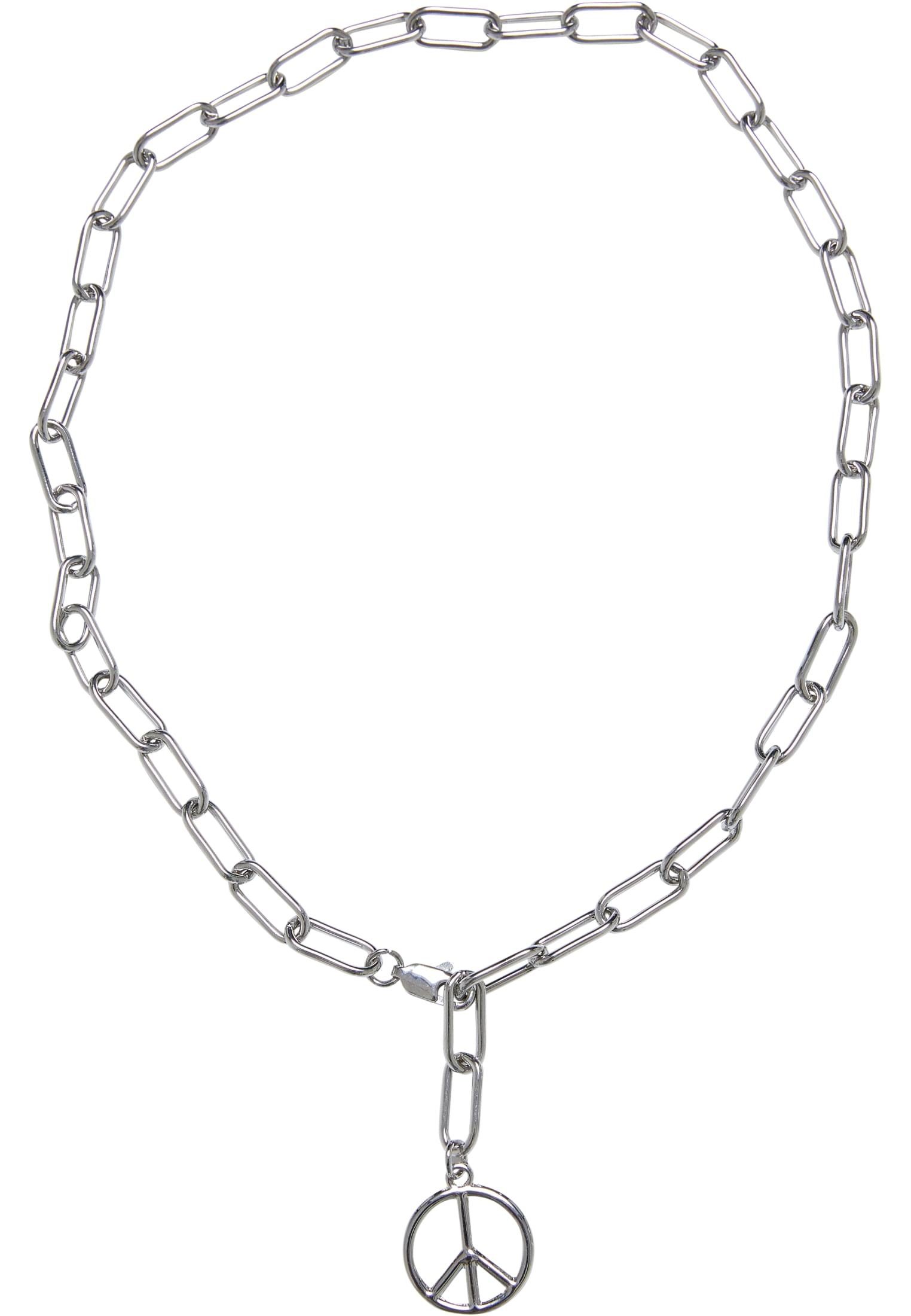 URBAN CLASSICS Edelstahlkette Accessoires Y Chain Peace Pendant Necklace