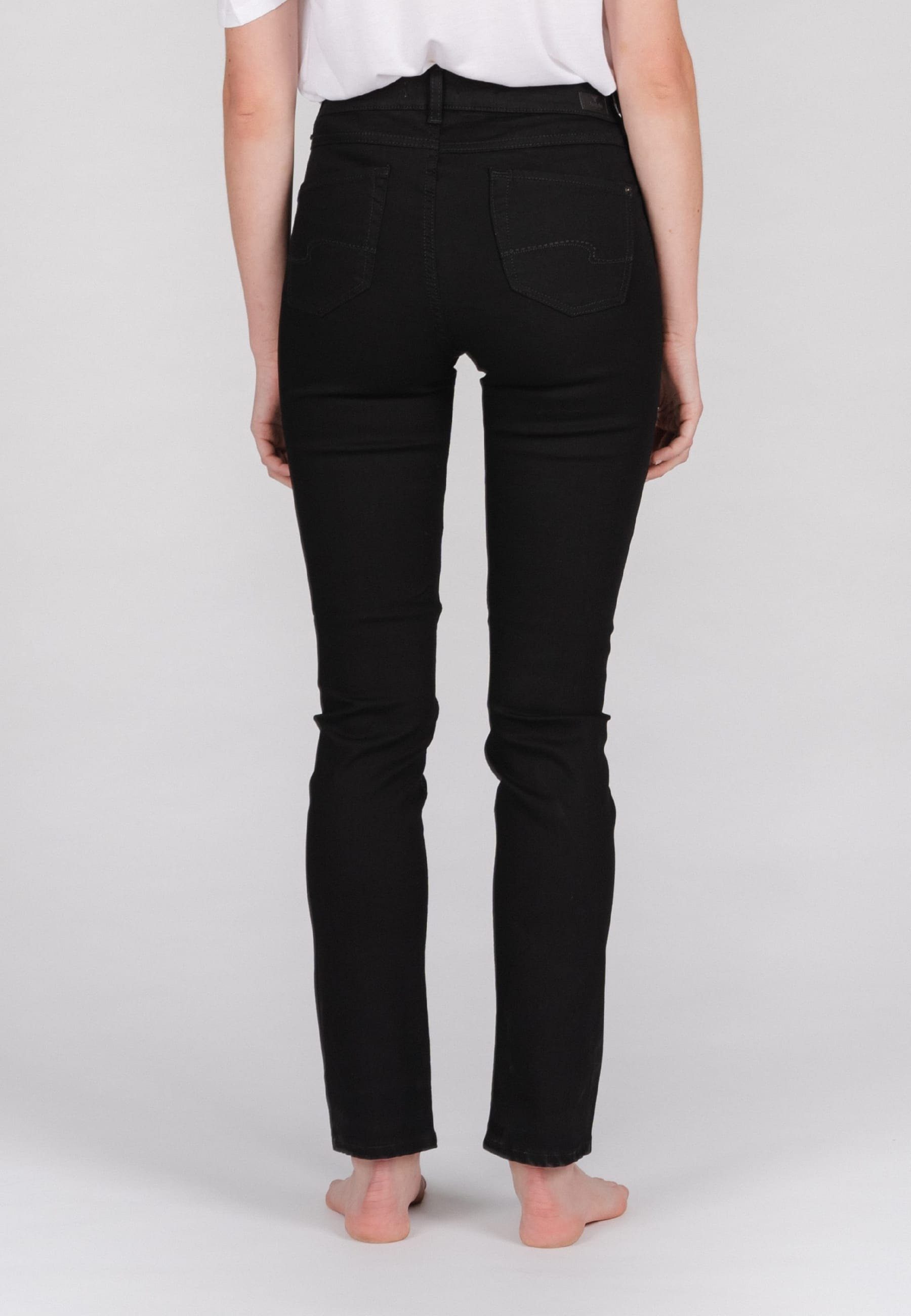 schwarz Straight-Jeans Jeans ANGELS mit Denim Super Cici Stretch