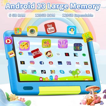 XUEMI Kinder's 6 GB RAM 4000 mAh Quad Core Prozessor, Elterliche Kontrolle Tablet (8", 128 GB, Android 13, Kreatives Lern- und Spielgerät für Kinder)