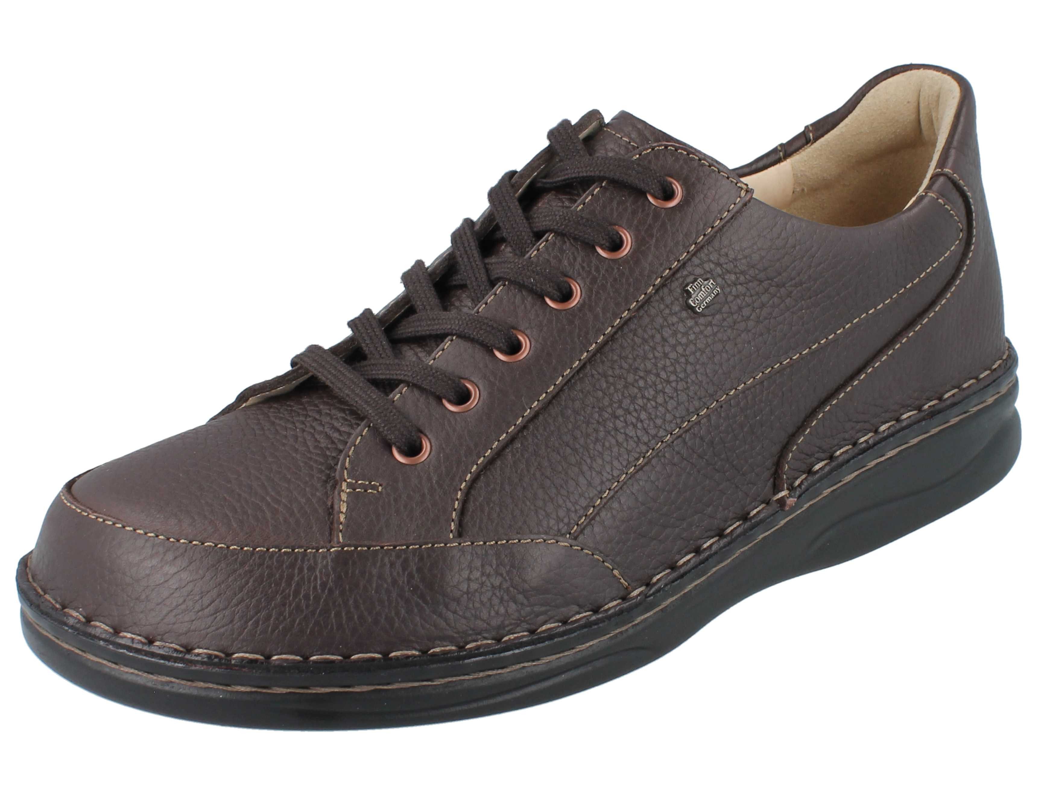 Finn Comfort FINN COMFORT Falkland Herren Halbschuhe dunkelbraun Glattleder - Schnürschuh Wechselfußbett