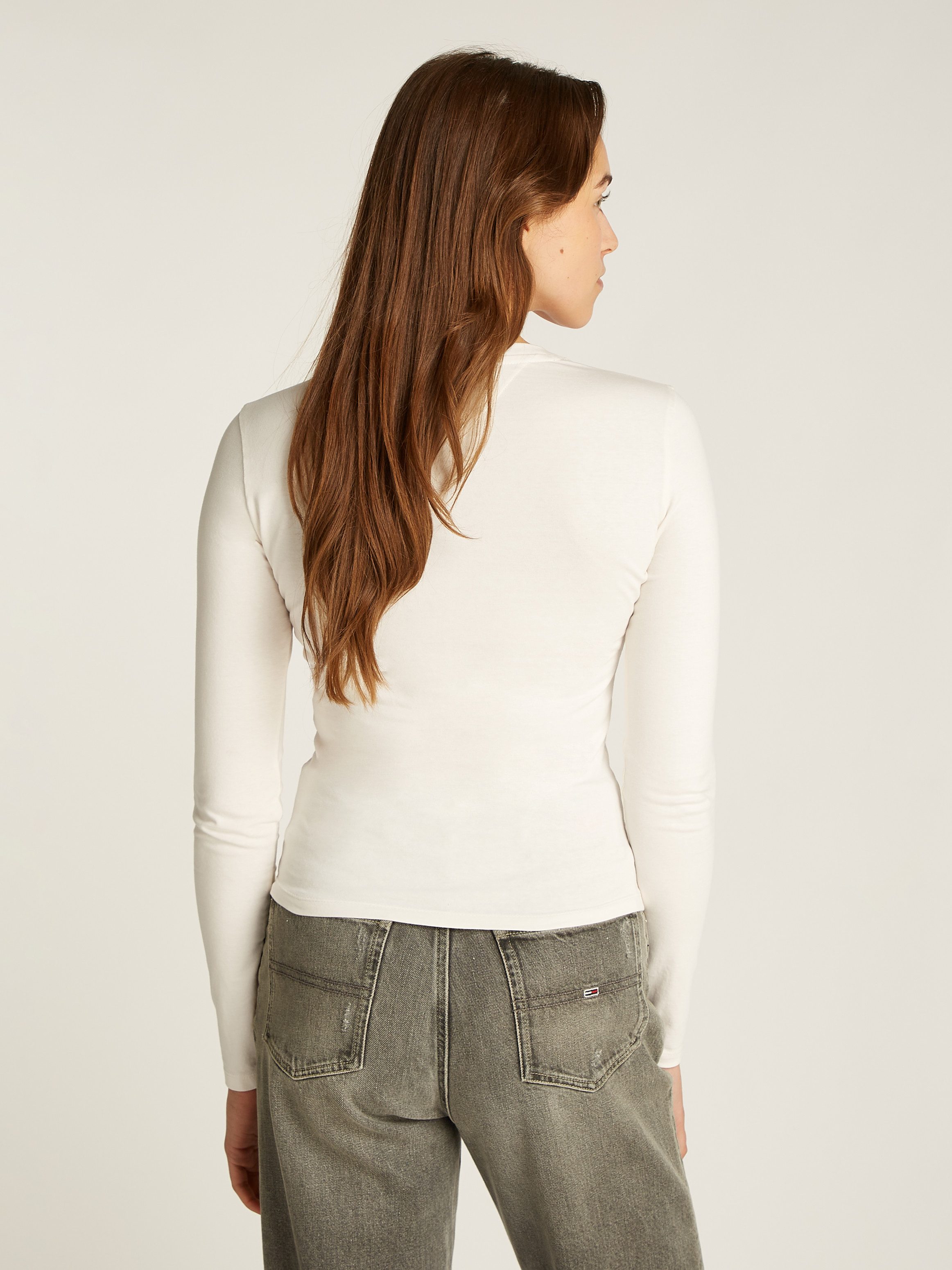 Tommy Jeans Curve Langarmshirt TJW SLIM LINEAR TEE LS EXT Große Größen günstig online kaufen