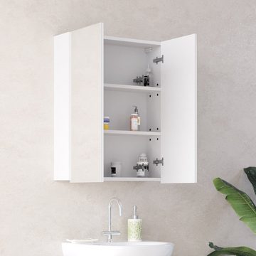 Vicco Badezimmerspiegelschrank Spiegelschrank Badspiegel FREDDY Weiß Hochglanz