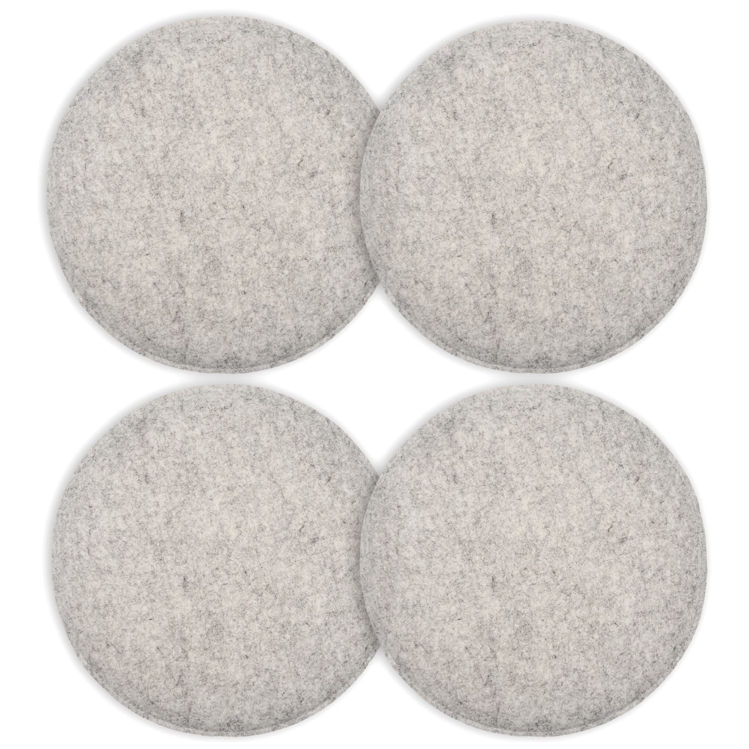Intirilife Sitzkissen, Stuhlkissen Set aus Filz in Grau Dekokissen Indoor Outdoor 31.5x2.5 cm