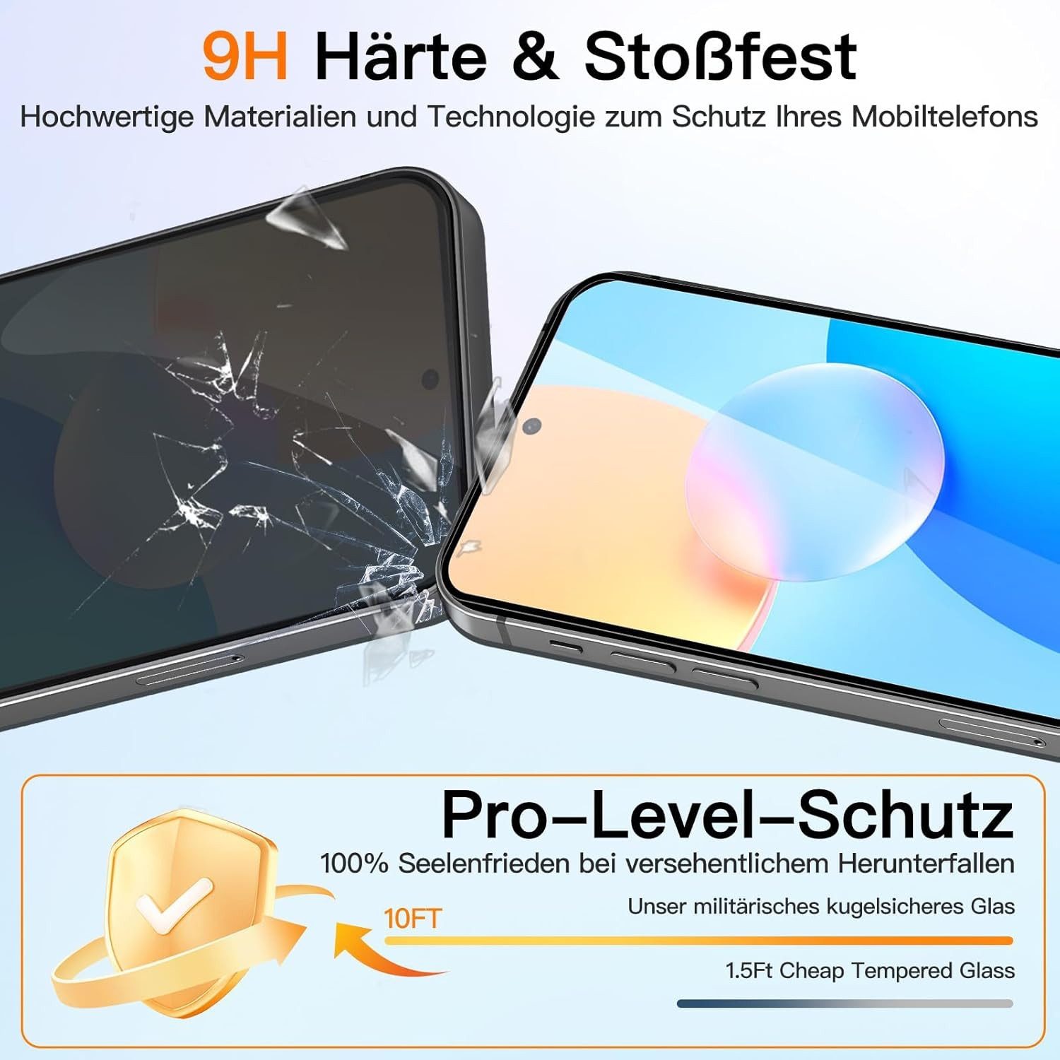 CLM-Tech Displayschutzglas 2X für Samsung Galaxy S26 Plus / S26+, Panzerglas Folie - Blasenfreie Anbringung und kratzfest -, 2 Stück, Anti-Fingerabdruck – Bild 3 von 5