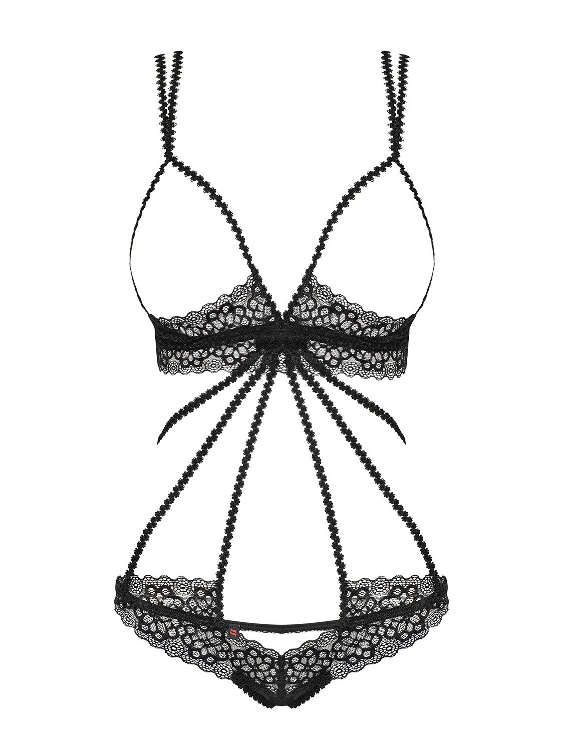 Obsessive Body Offener Body in schwarz transparent mit Spitze