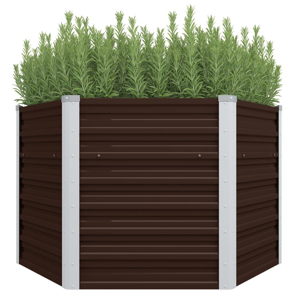 Hochbeet vidaXL (1 Braun x 129 77 Verzinkter St) Garten-Hochbeet x Stahl 129 cm