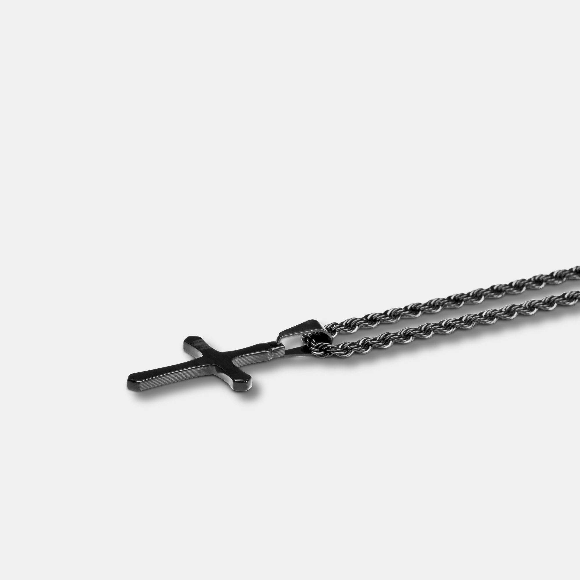 CRBNCNCPT Kette mit Anhänger Carbon Kreuz Anhänger mit schwarzer Edelstahl günstig online kaufen