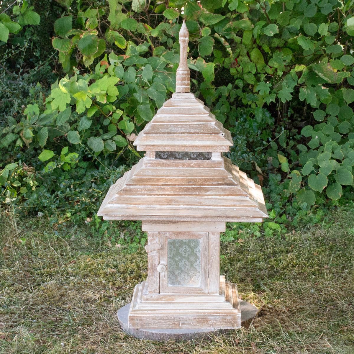 Oriental Galerie Dekofigur Deko Thai Haus Pagode aus Teakholz 72 cm Groß (1 St), aus Holz für den Garten