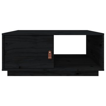 furnicato Couchtisch Schwarz 80x50x35,5 cm Massivholz Kiefer