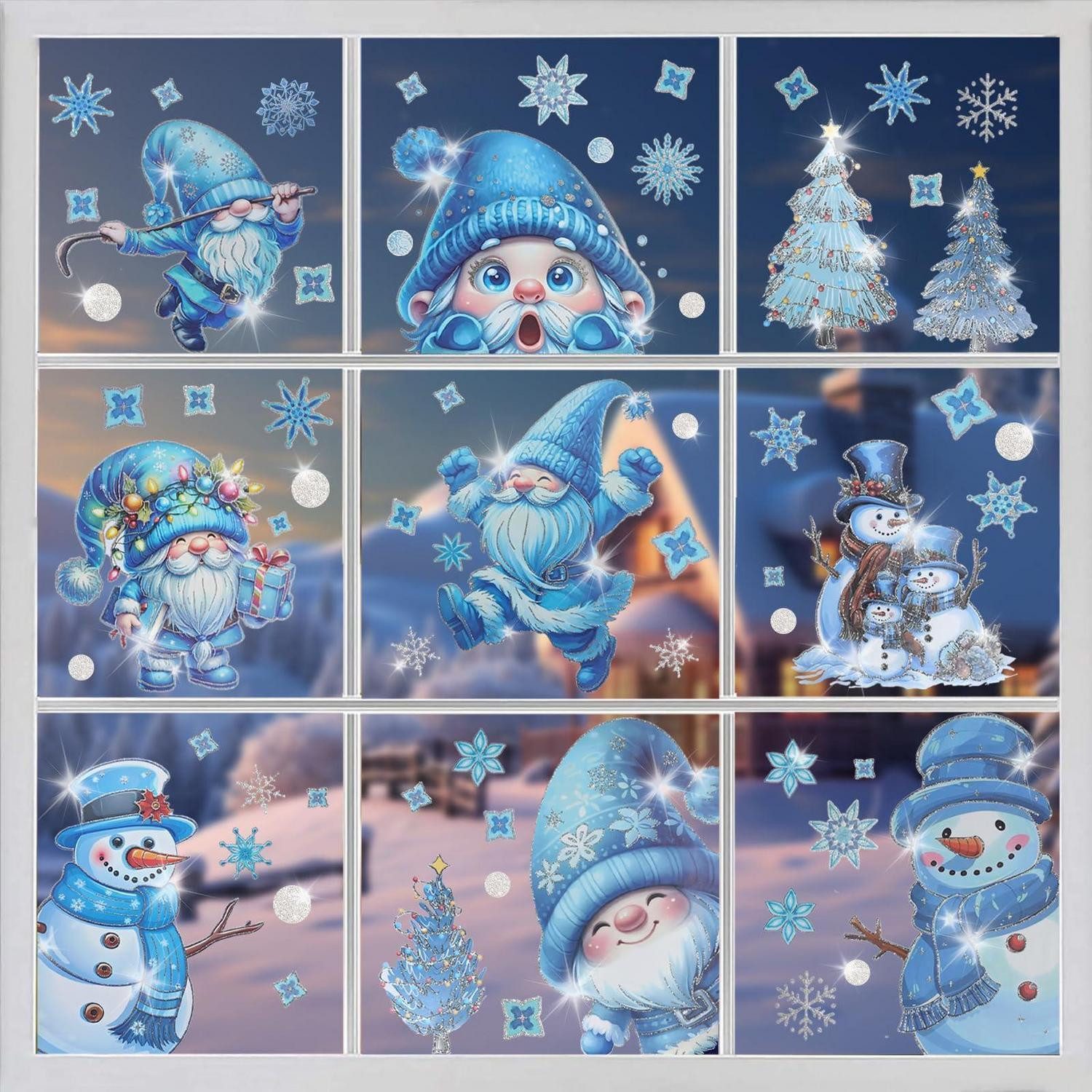 LuxusKollektion Fensterbild Fensterbilder Weihnachten Wichtel PVC 132 Teile