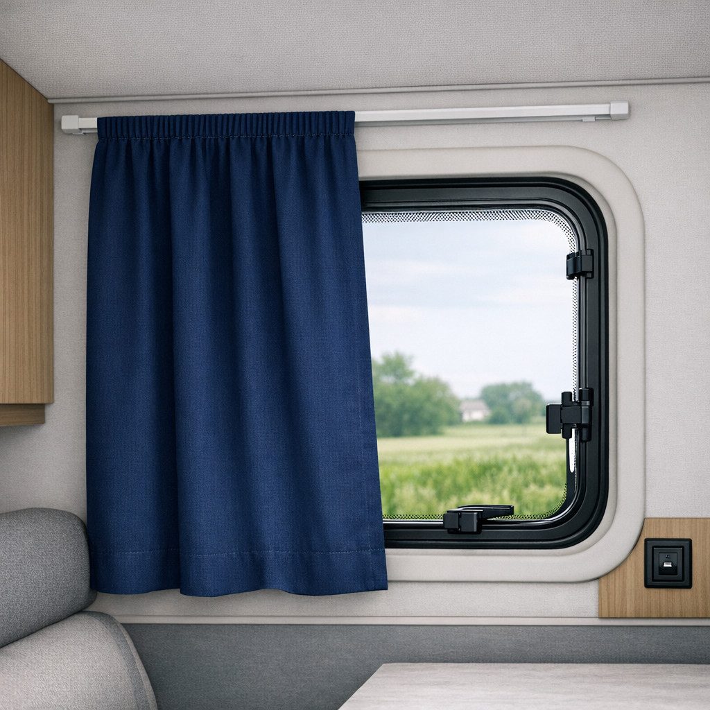 novumfix Verdunkelungsvorhang Caravangardine dunkelblau Kräuselband 145x80cm, verdunkelnd