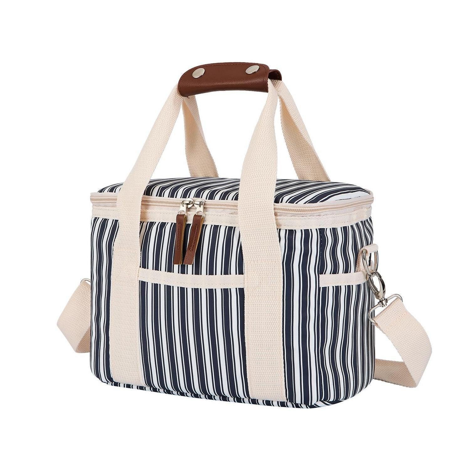 LuxusKollektion Kühltasche Kühltasche 9L 15L 29L Lunchtasche Kühlbox 9L C-Marineblau Streifen