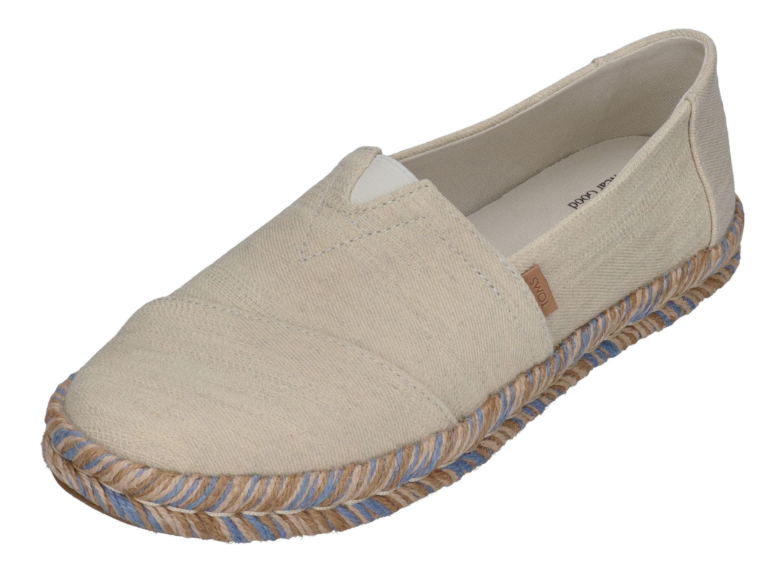 TOMS ALPARGATA ROPE 2.0 Espadrille White Onyx Textured Denim