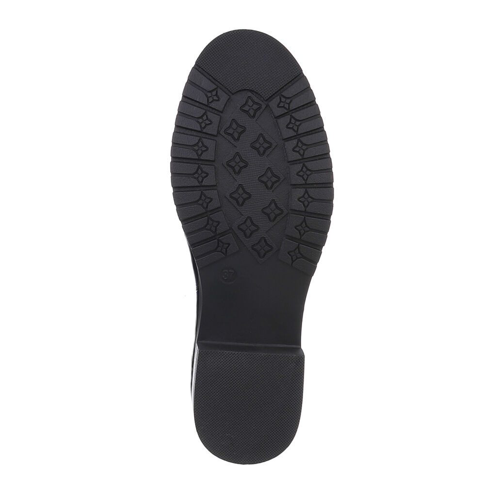 Ital-Design Damen Elegant Stiefelette (87417747) Blockabsatz Flache Stiefeletten in Schwarz