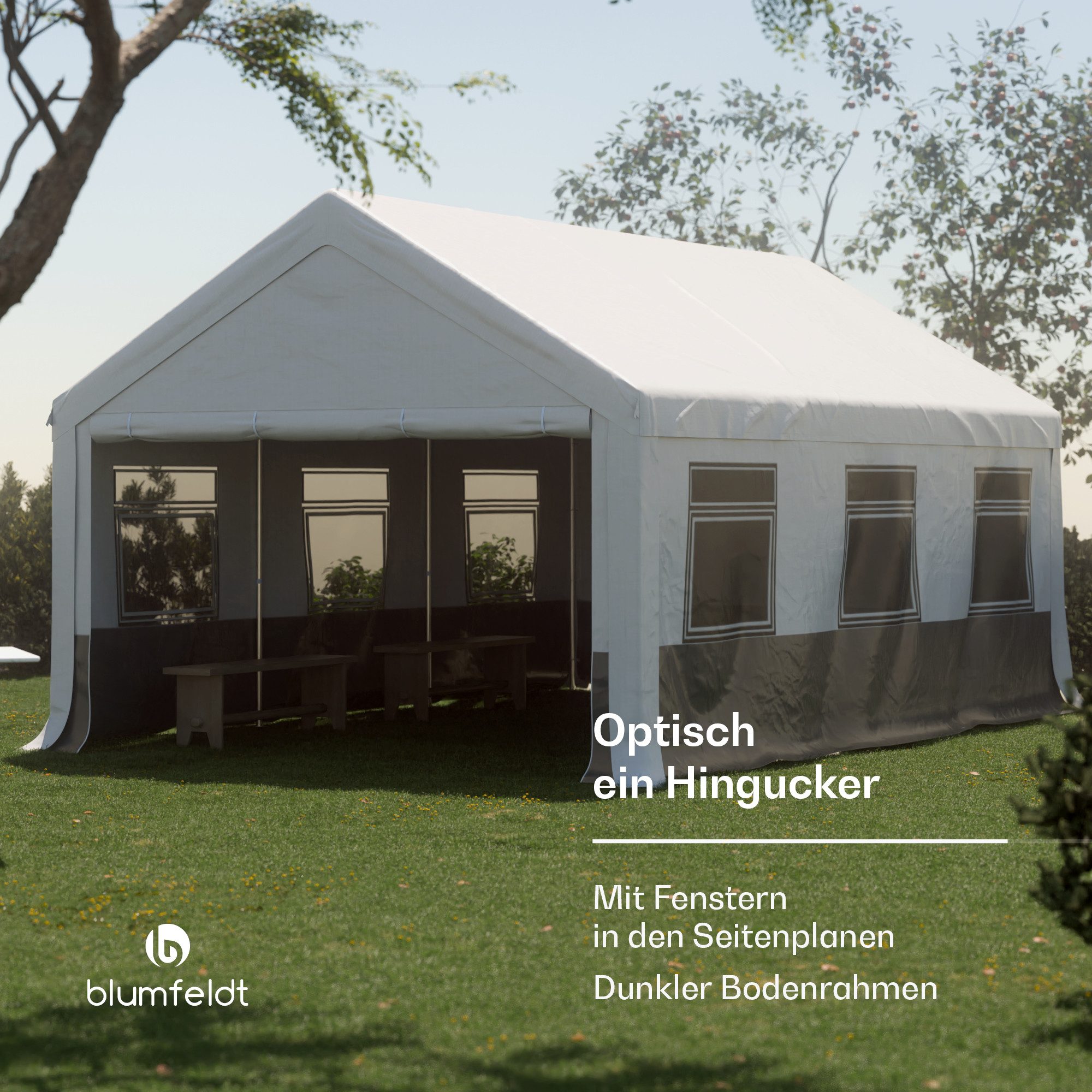 blumfeldt Pavillon PartyHaven 4x6, (Set), Garten PartyZelt Outdoor wetterfestes Stahl