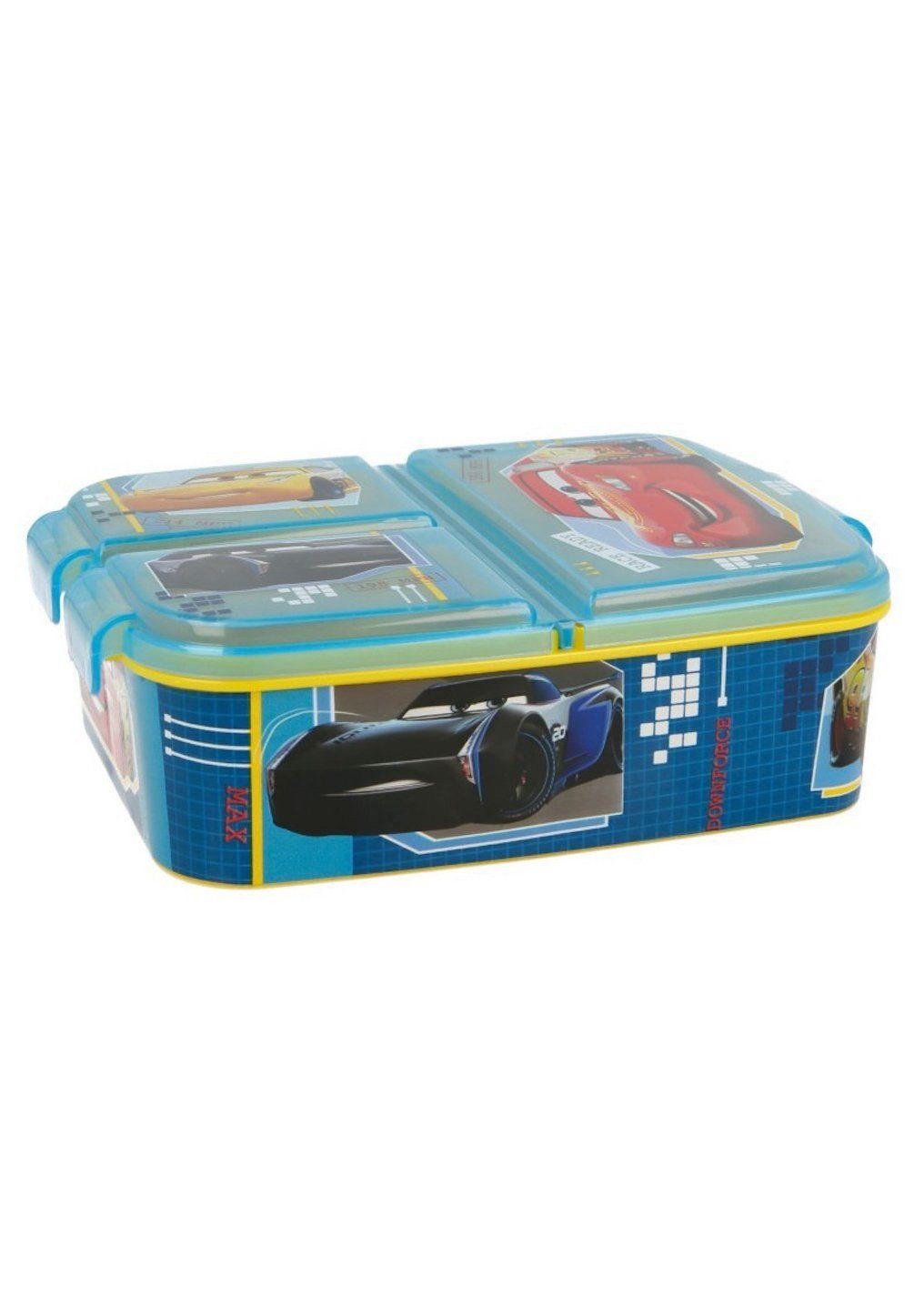 Disney Cars Lunchbox Brotdose Lightning McQueen Vesperdose mit 3 Fachern BPA frei MaBe BxHxT 18 x 5 5 x 13 5 cm