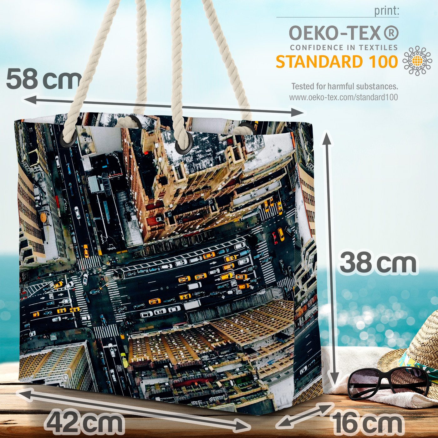 VOID Strandtasche (1-tlg), New York Downtown New York Downtown City Manhatten Wolkenkratzer Skyl