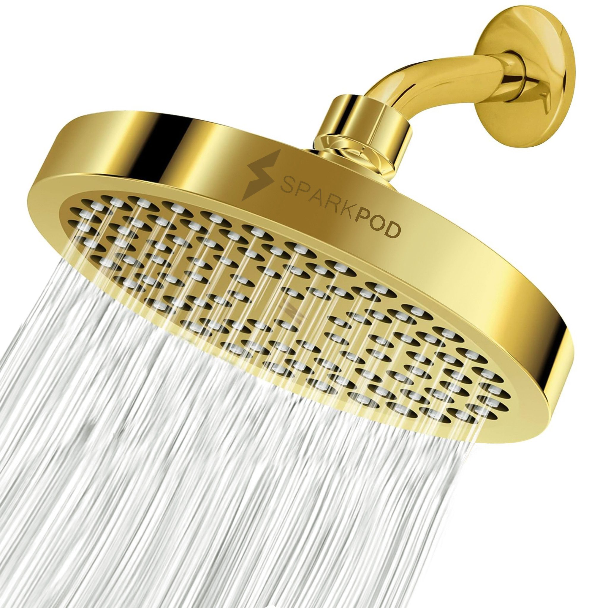 sparkpod Regenduschkopf Luxus XL Hochdruck Duschkopf Regendusche Anti-Kalk Düsen Spa-Feeling, (Hochdruck-Regendusche mit 90 Anti-Kalk-Düsen, einfache Montage, 4-tlg., Hochdruck-Wasserdurchfluss, modernes Design, langlebiges Material), Hochdruck-Duschkopf